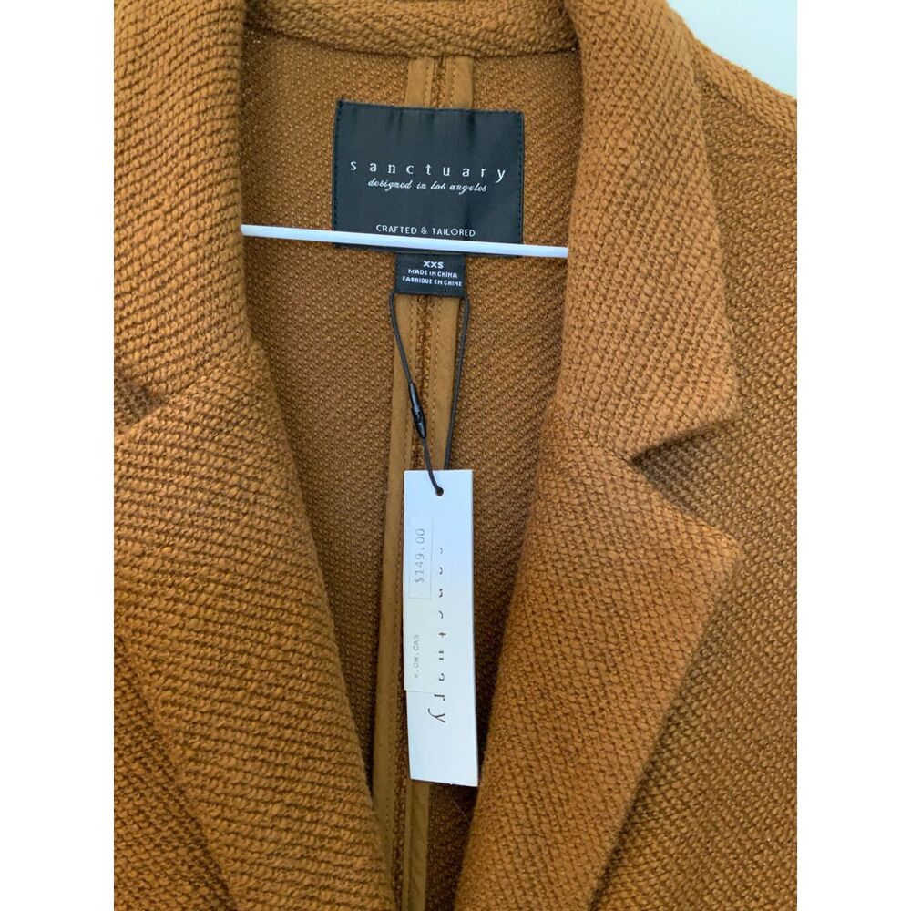 Sanctuary NWT Camel Brown Double-Breasted Coat — Size XXS